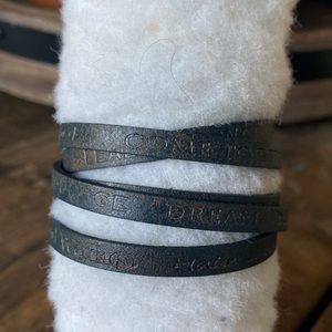 Good Works inspirational wrap leather bracelet